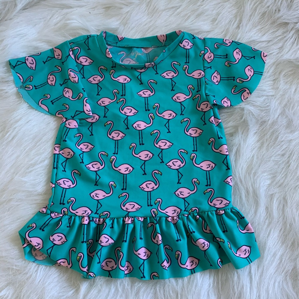 Car & Jack swimsuit flamingo top